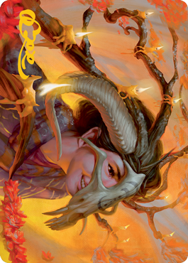 Hedgewitch's Mask Art Card (Gold-Stamped Signature) [Innistrad: Midnight Hunt Art Series] | Gear Gaming Bentonville