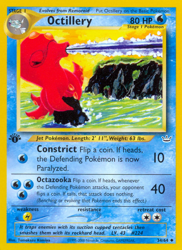 Octillery (34/64) [Neo Revelation 1st Edition] | Gear Gaming Bentonville