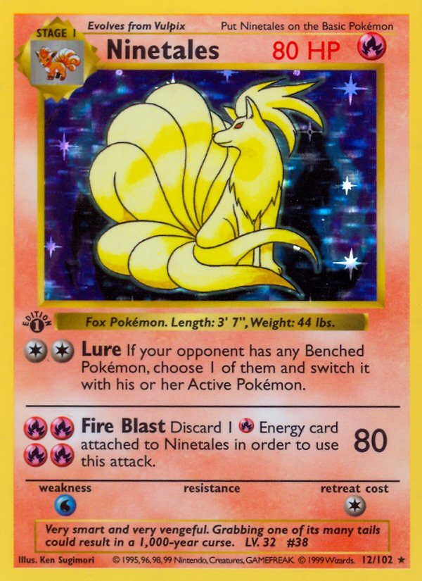 Ninetales (12/102) (Shadowless) [Base Set 1st Edition] | Gear Gaming Bentonville