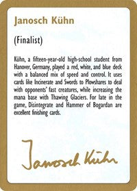 1997 Janosch Kuhn Biography Card [World Championship Decks] | Gear Gaming Bentonville