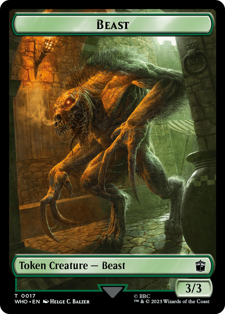 Human Rogue // Beast Double-Sided Token [Doctor Who Tokens] | Gear Gaming Bentonville