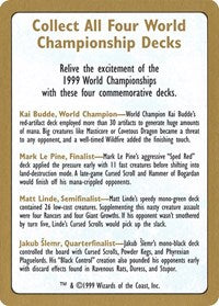 1999 World Championship Advertisement Card [World Championship Decks] | Gear Gaming Bentonville