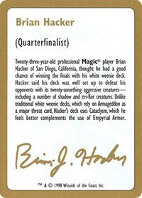 1998 Brian Hacker Biography Card [World Championship Decks] | Gear Gaming Bentonville