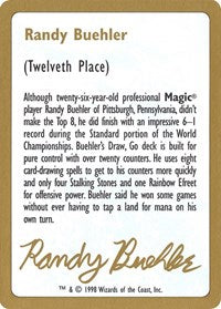 1998 Randy Buehler Biography Card [World Championship Decks] | Gear Gaming Bentonville