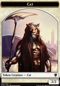 Cat (001) // Cat Warrior (008) Double-sided Token [Commander 2017 Tokens] | Gear Gaming Bentonville