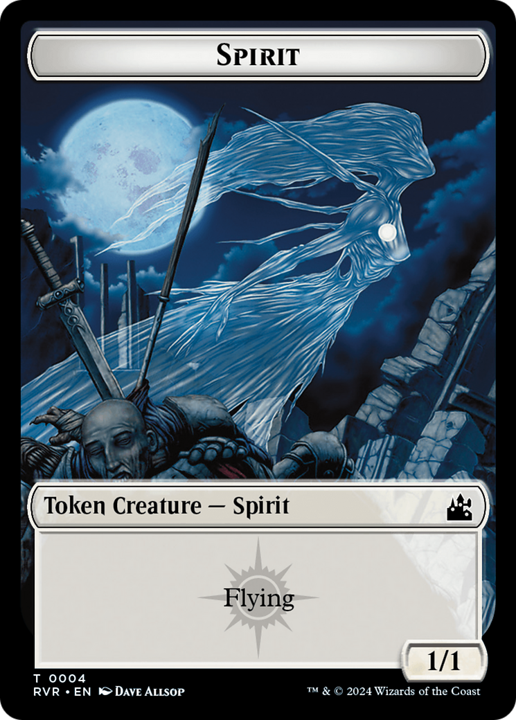 Spirit (0018) // Spirit (0004) Double-Sided Token [Ravnica Remastered Tokens] | Gear Gaming Bentonville