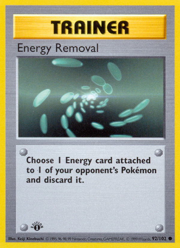 Energy Removal (92/102) (Shadowless) [Base Set 1st Edition] | Gear Gaming Bentonville