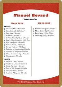 2004 Manuel Bevand Decklist Card [World Championship Decks] | Gear Gaming Bentonville