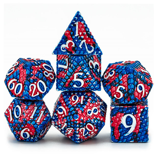 Udixi Dragon Scale Metal Dice - Red/Blue | Gear Gaming Bentonville