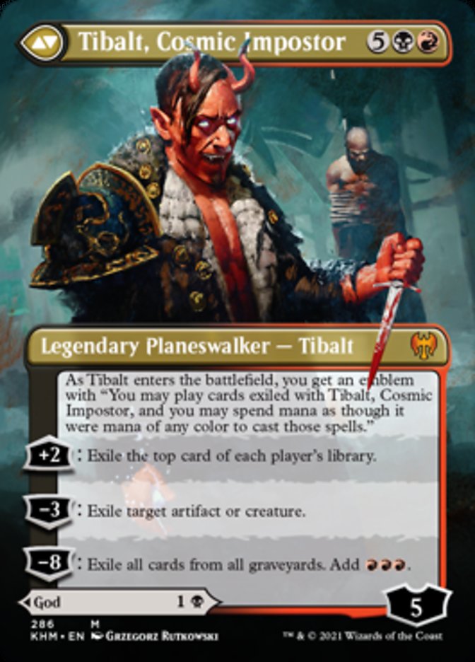 Valki, God of Lies // Tibalt, Cosmic Impostor (Borderless) [Kaldheim] | Gear Gaming Bentonville