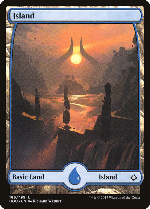 Island (186) - Full Art [Hour of Devastation] | Gear Gaming Bentonville