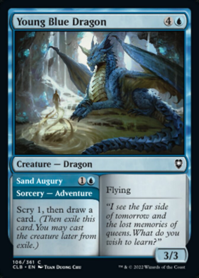 Young Blue Dragon // Sand Augury [Commander Legends: Battle for Baldur's Gate] | Gear Gaming Bentonville