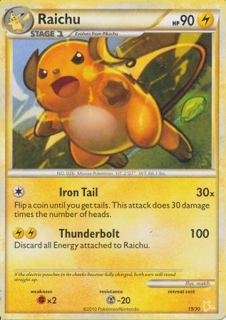 Raichu (19/30) [HeartGold & SoulSilver: Trainer Kit - Raichu] | Gear Gaming Bentonville