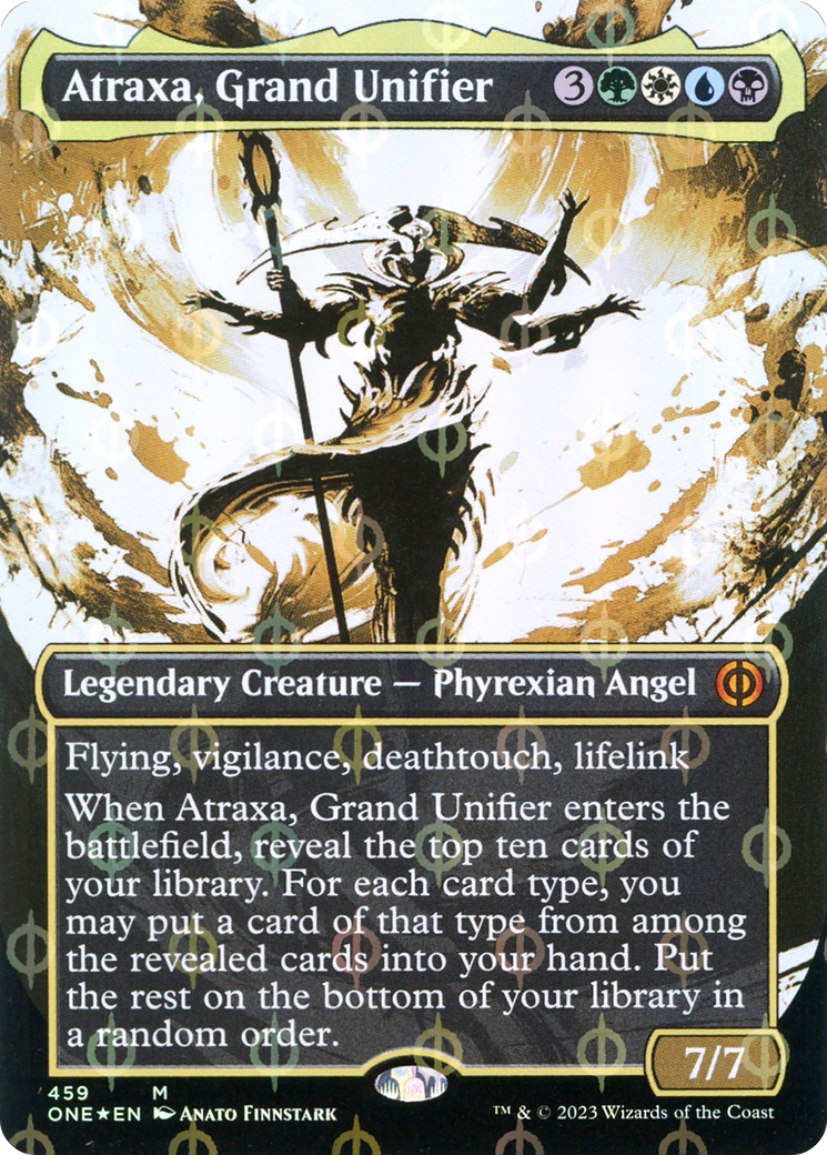 Atraxa, Grand Unifier (Borderless Ichor Step-and-Compleat Foil) [Phyrexia: All Will Be One] | Gear Gaming Bentonville