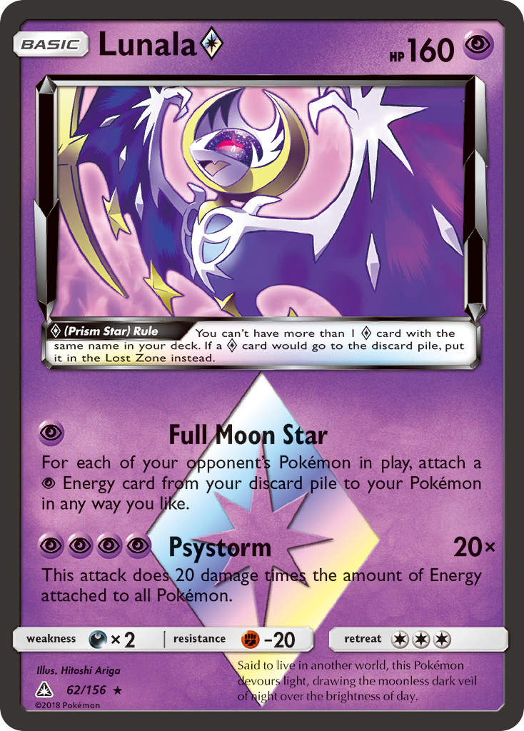 Lunala (62/156) (Prism Star) [Sun & Moon: Ultra Prism] | Gear Gaming Bentonville