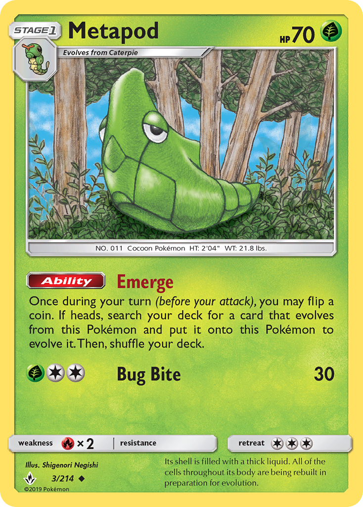 Metapod (3/214) [Sun & Moon: Unbroken Bonds] | Gear Gaming Bentonville