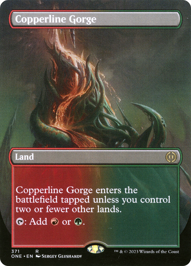 Copperline Gorge (Borderless Alternate Art) [Phyrexia: All Will Be One] | Gear Gaming Bentonville