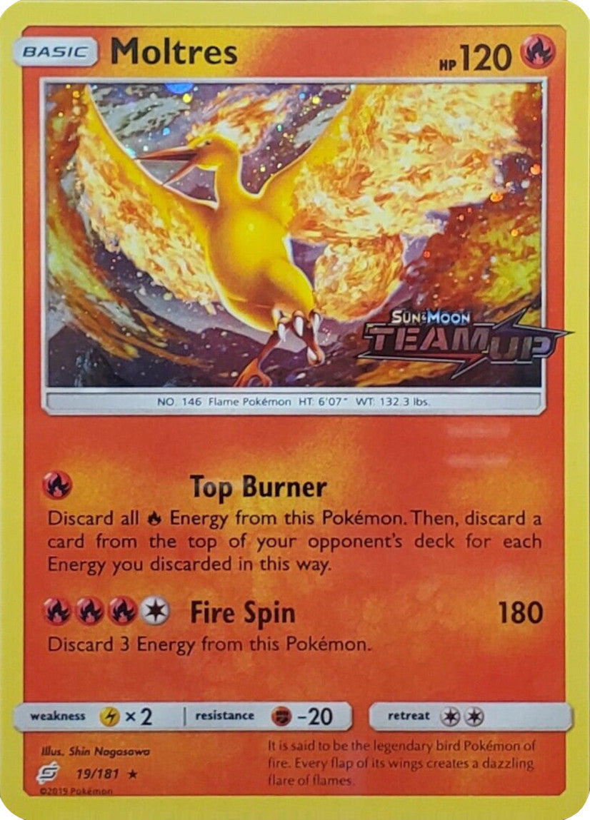 Moltres (19/181) (Stamped) [Sun & Moon: Team Up] | Gear Gaming Bentonville