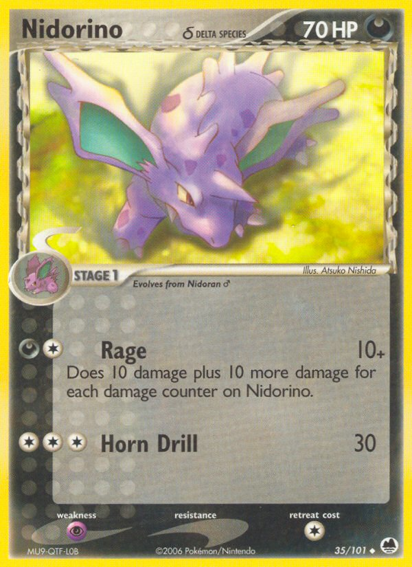 Nidorino (35/101) (Delta Species) [EX: Dragon Frontiers] | Gear Gaming Bentonville