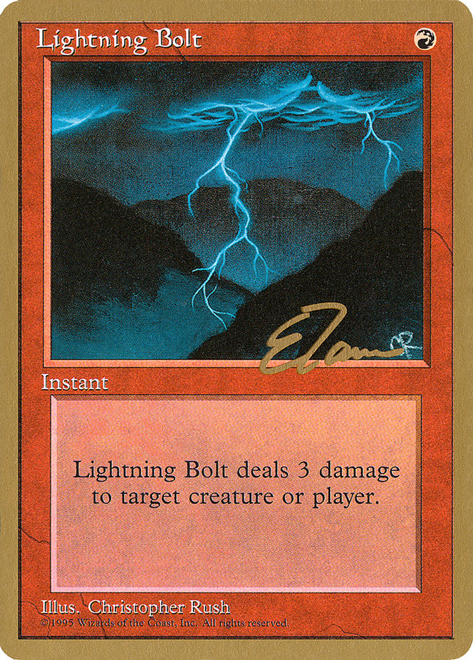 Lightning Bolt (Eric Tam) [Pro Tour Collector Set] | Gear Gaming Bentonville