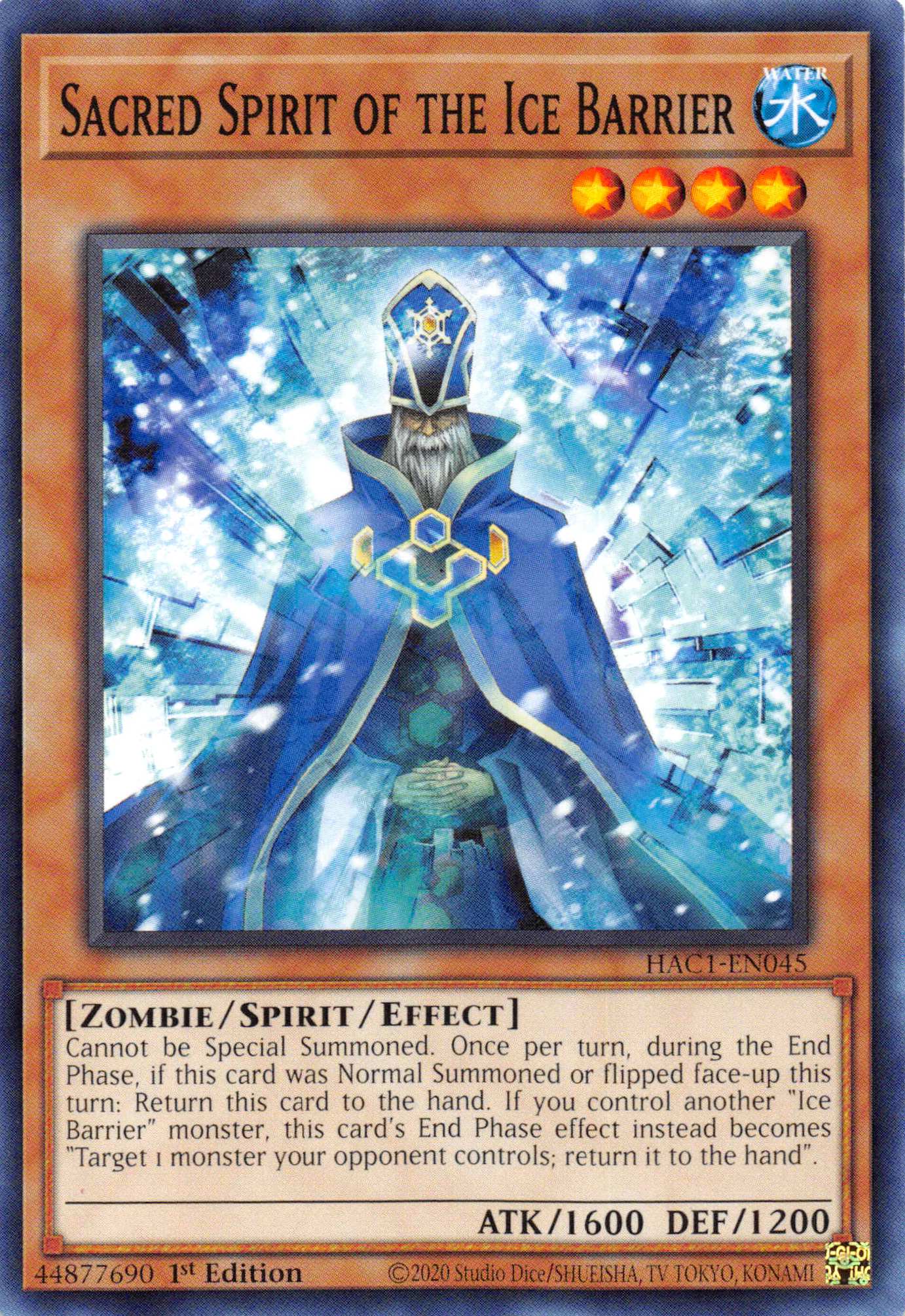 Sacred Spirit of the Ice Barrier (Duel Terminal) [HAC1-EN045] Parallel Rare | Gear Gaming Bentonville