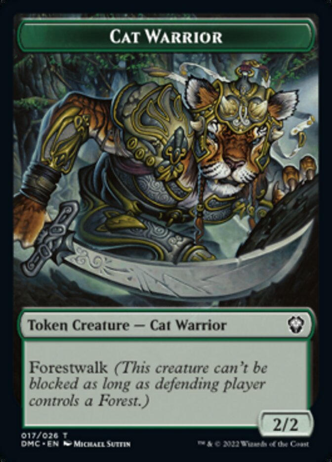 Saproling // Cat Warrior Double-sided Token [Dominaria United Tokens] | Gear Gaming Bentonville