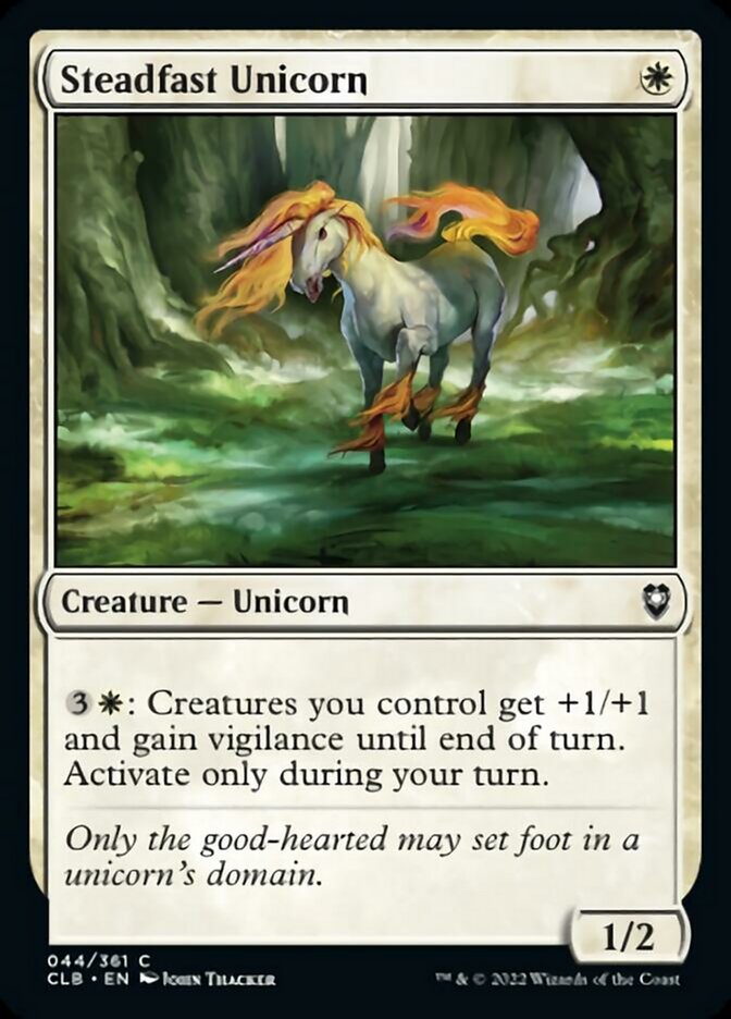 Steadfast Unicorn [Commander Legends: Battle for Baldur's Gate] | Gear Gaming Bentonville