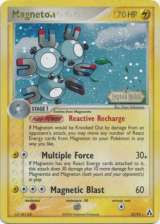 Magneton (22/92) (Stamped) [EX: Legend Maker] | Gear Gaming Bentonville