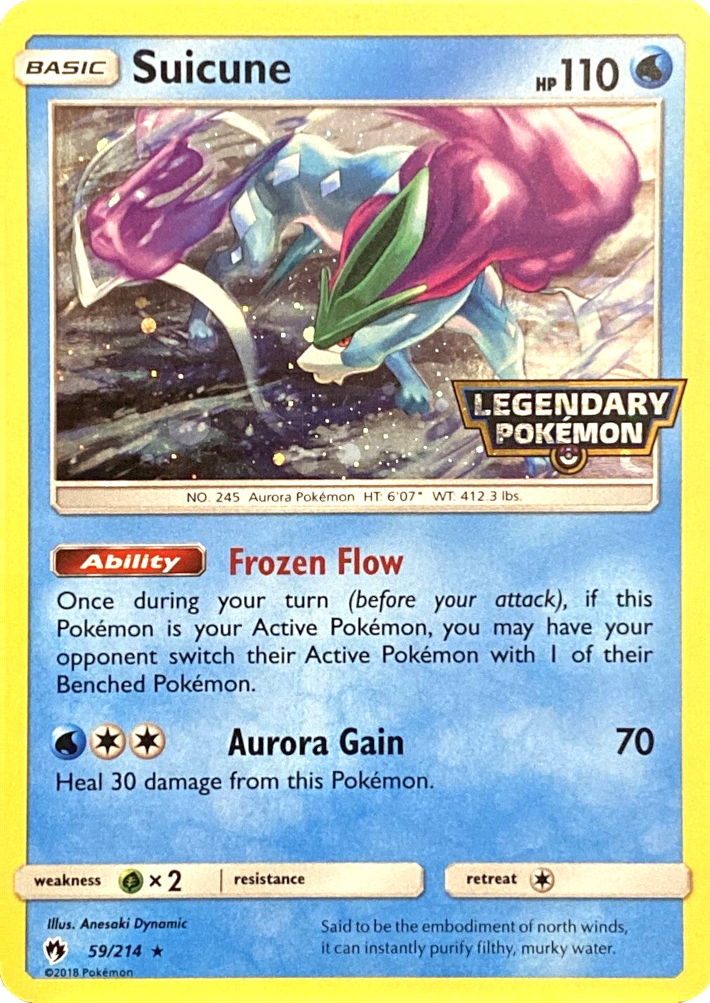 Suicune (59/214) (Legendary Pokemon Stamped) [Sun & Moon: Lost Thunder] | Gear Gaming Bentonville