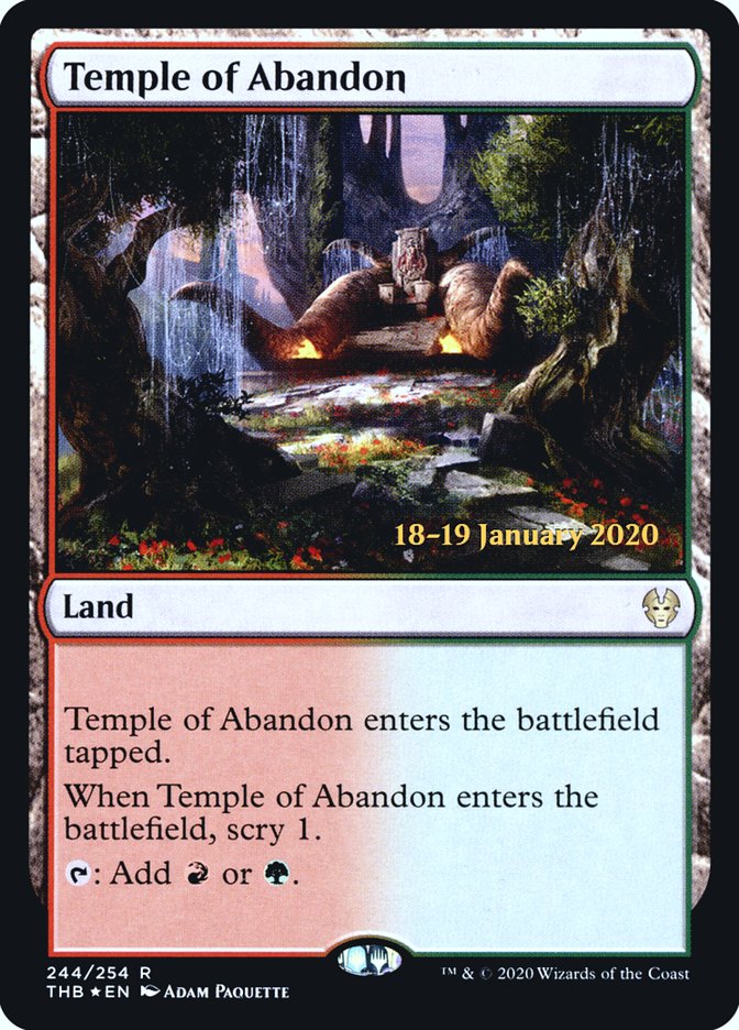 Temple of Abandon [Theros Beyond Death Prerelease Promos] | Gear Gaming Bentonville