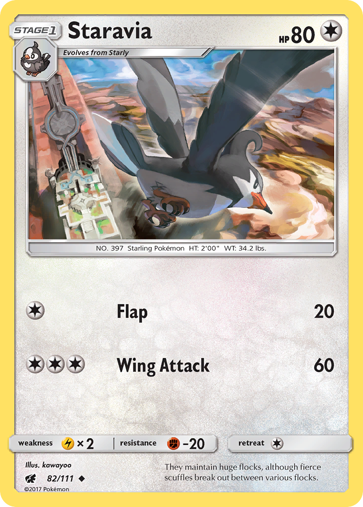 Staravia (82/111) [Sun & Moon: Crimson Invasion] | Gear Gaming Bentonville