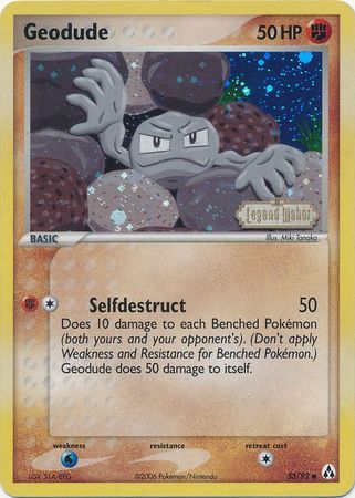 Geodude (53/92) (Stamped) [EX: Legend Maker] | Gear Gaming Bentonville