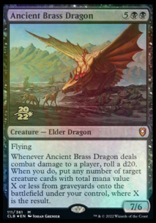 Ancient Brass Dragon [Commander Legends: Battle for Baldur's Gate Prerelease Promos] | Gear Gaming Bentonville