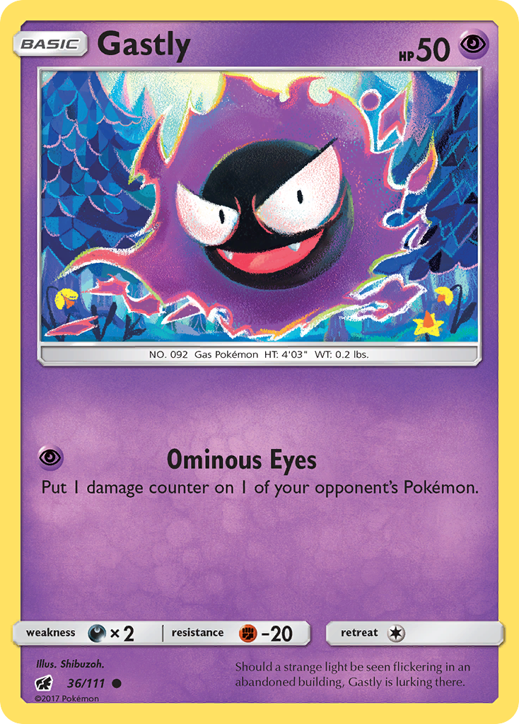 Gastly (36/111) [Sun & Moon: Crimson Invasion] | Gear Gaming Bentonville