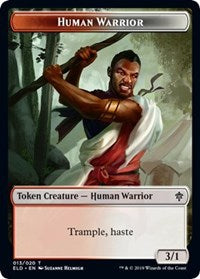 Human Warrior // Food (18) Double-sided Token [Throne of Eldraine Tokens] | Gear Gaming Bentonville