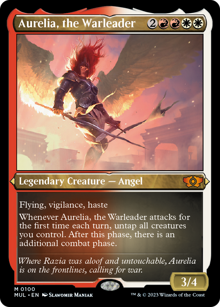 Aurelia, the Warleader (Foil Etched) [Multiverse Legends] | Gear Gaming Bentonville