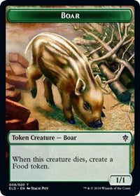 Boar // Food (15) Double-sided Token [Throne of Eldraine Tokens] | Gear Gaming Bentonville