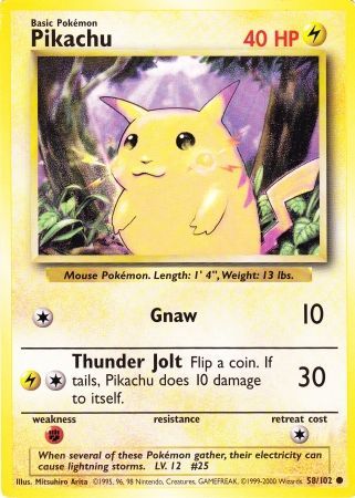 Pikachu (58/102) (Jumbo Card) [Base Set Unlimited] | Gear Gaming Bentonville