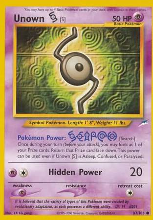Unown [S] (87/105) [Neo Destiny Unlimited] | Gear Gaming Bentonville