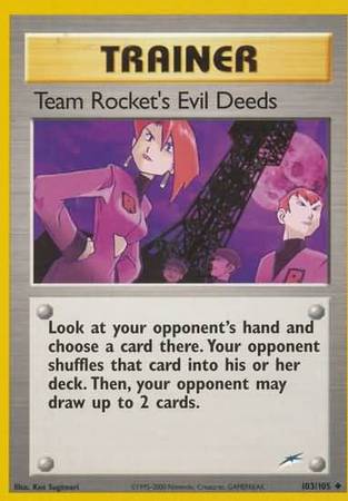 Team Rocket's Evil Deeds (103/105) [Neo Destiny Unlimited] | Gear Gaming Bentonville