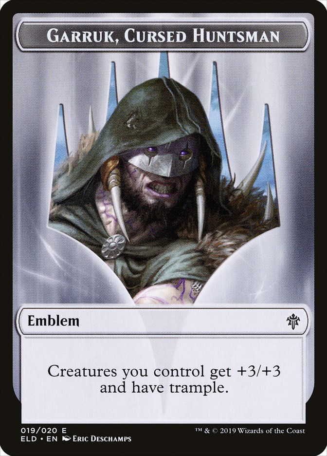 Garruk, Cursed Huntsman Emblem [Throne of Eldraine Tokens] | Gear Gaming Bentonville