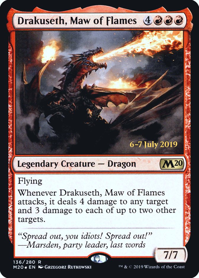 Drakuseth, Maw of Flames  [Core Set 2020 Prerelease Promos] | Gear Gaming Bentonville