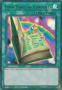 Toon Table of Contents (Green) [LDS1-EN069] Ultra Rare | Gear Gaming Bentonville