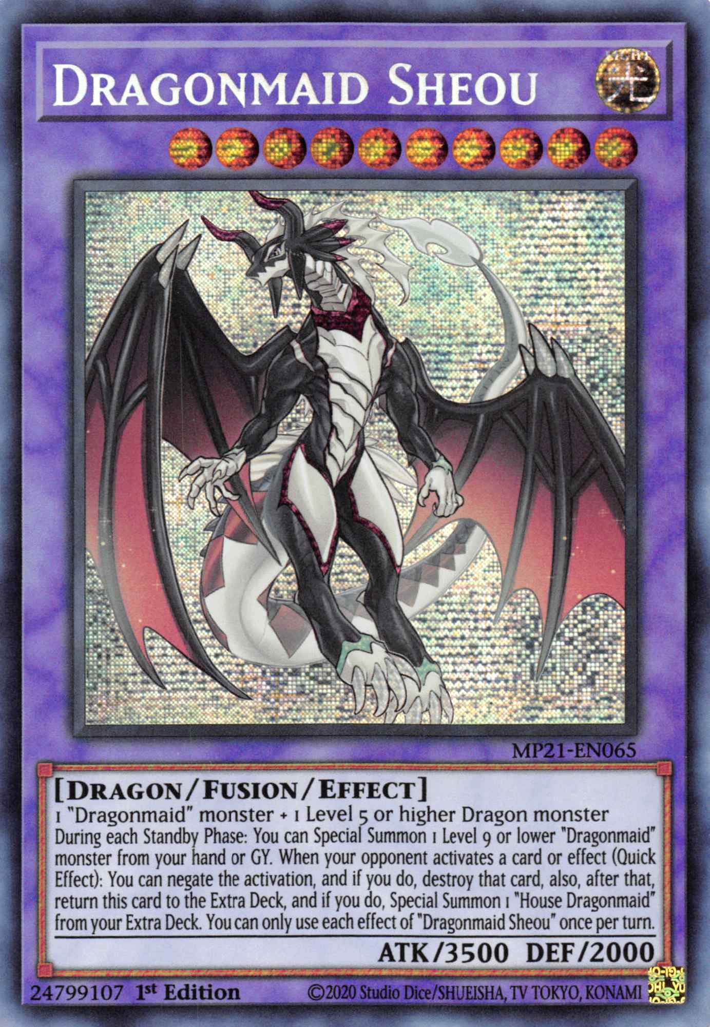 Dragonmaid Sheou [MP21-EN065] Prismatic Secret Rare | Gear Gaming Bentonville