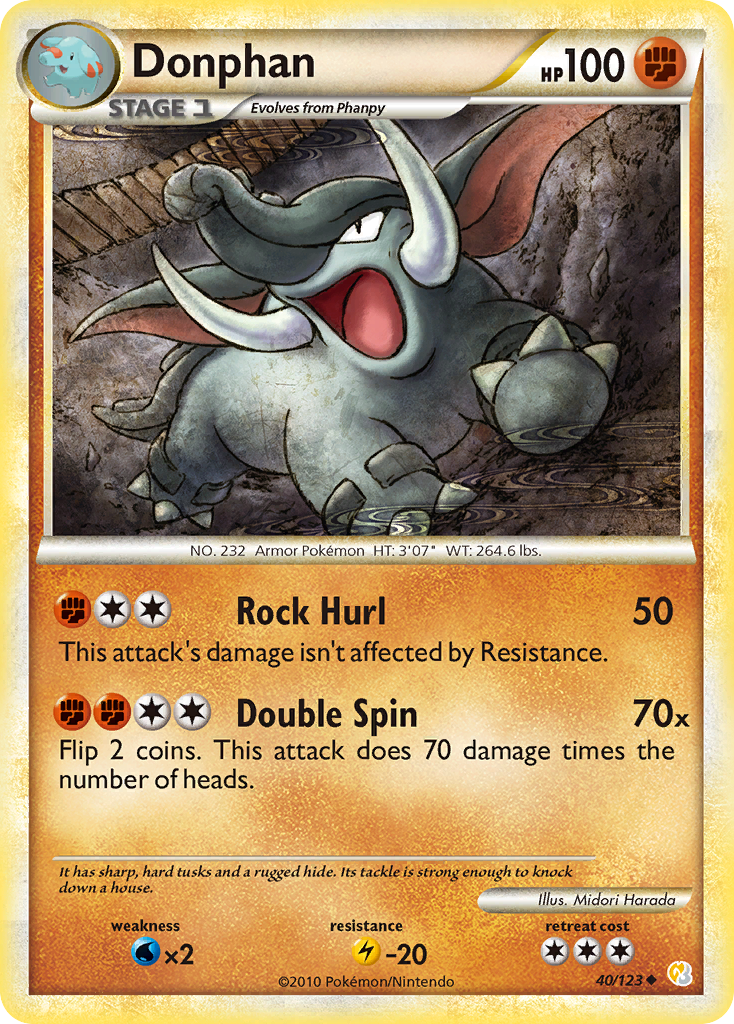 Donphan (40/123) [HeartGold & SoulSilver: Base Set] | Gear Gaming Bentonville