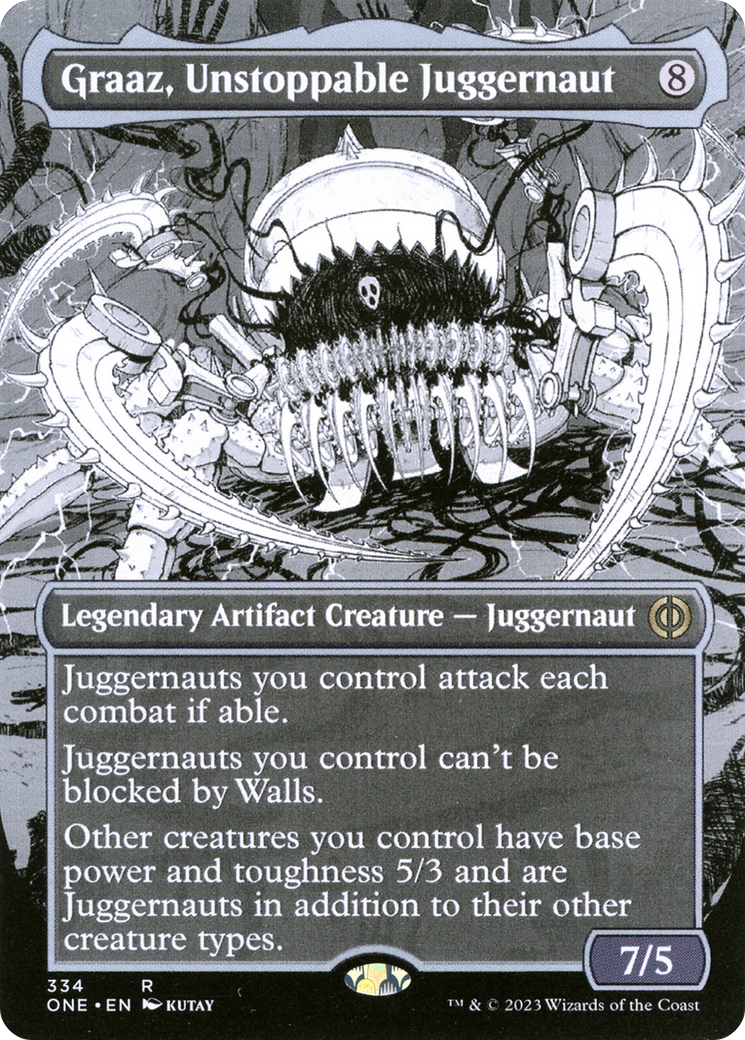 Graaz, Unstoppable Juggernaut (Borderless Manga) [Phyrexia: All Will Be One] | Gear Gaming Bentonville