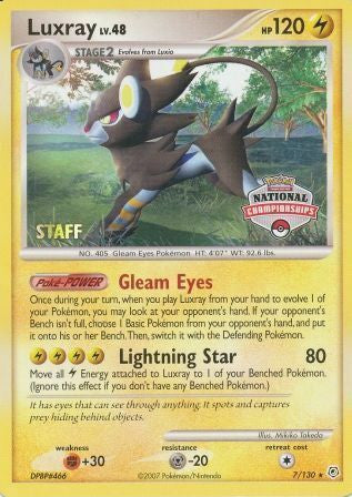 Luxray (7/130) (National Championships) (Staff) [Diamond & Pearl: Base Set] | Gear Gaming Bentonville
