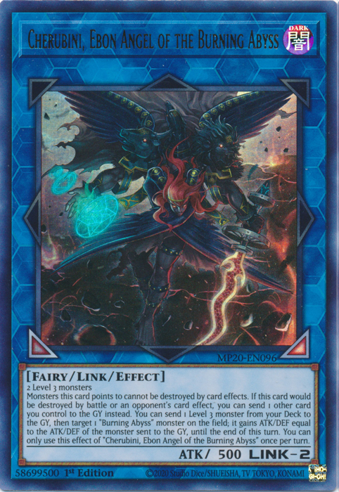 Cherubini, Ebon Angel of the Burning Abyss [MP20-EN096] Ultra Rare | Gear Gaming Bentonville