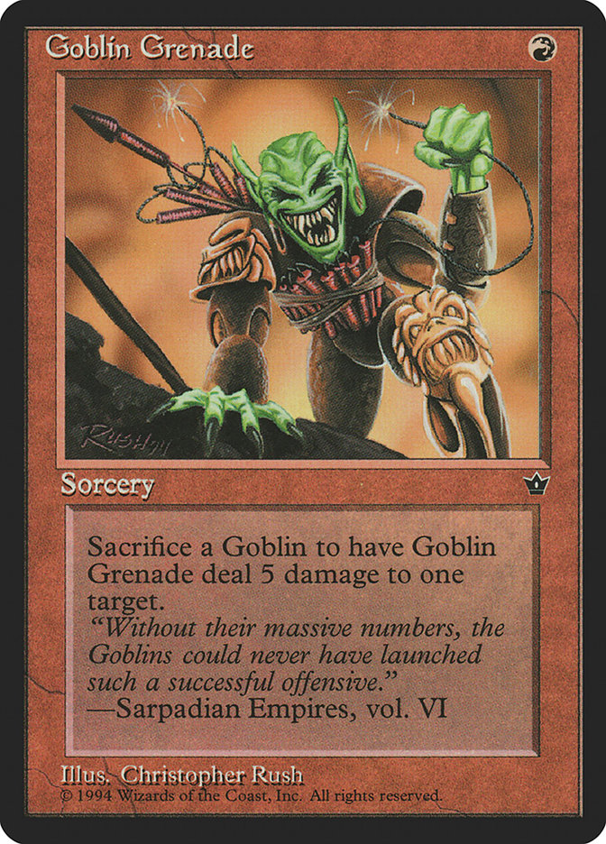 Goblin Grenade (Christopher Rush) [Fallen Empires] | Gear Gaming Bentonville