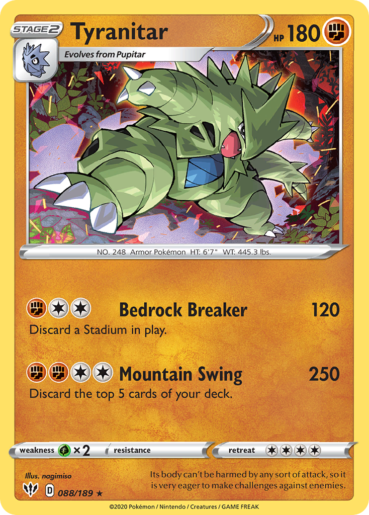 Tyranitar (088/189) [Sword & Shield: Darkness Ablaze] | Gear Gaming Bentonville